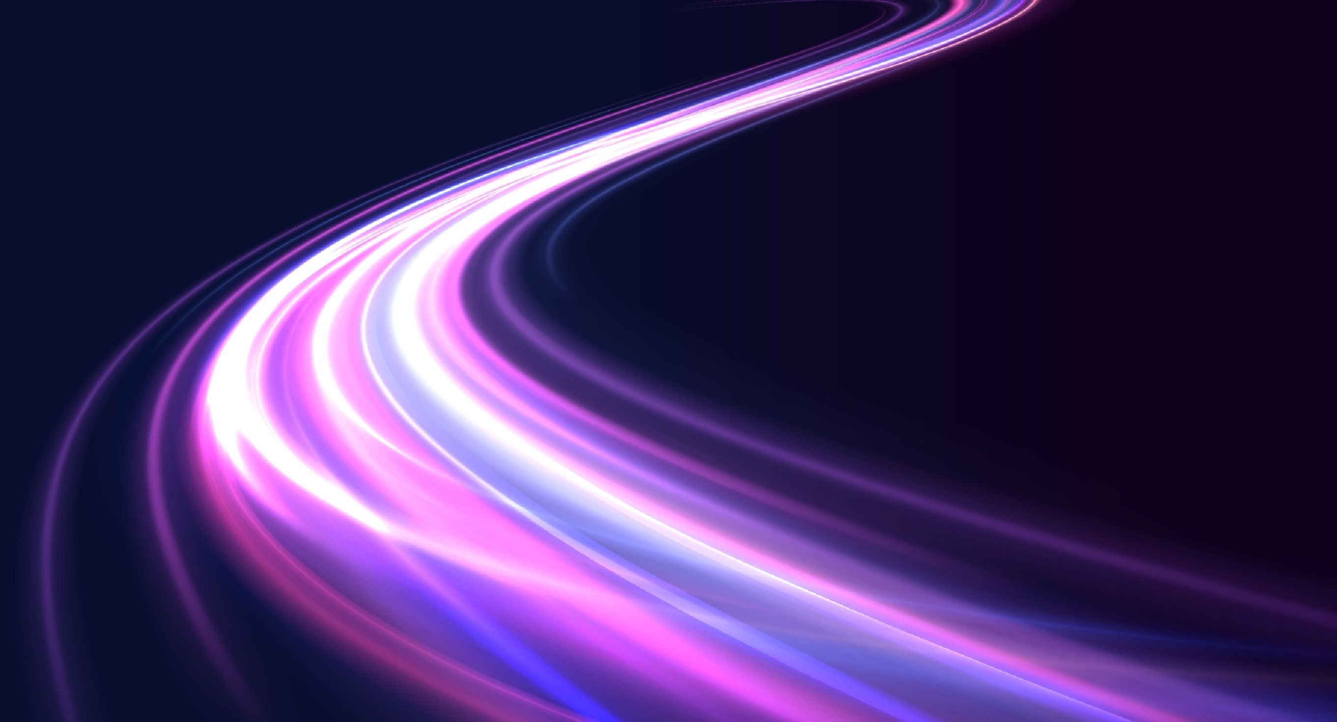 Modern abstract high-speed light motion effect on black background.